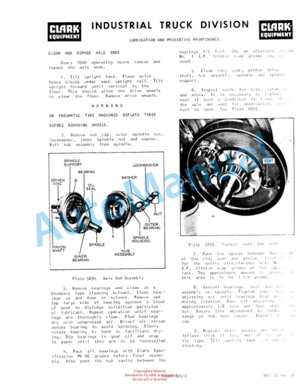 Clark C 60, C 70, C 80, CY 60, CY 70, CY 80 Operator Manual 3 Clark C 60, C 70, C 80, CY 60, CY 70, CY 80 Operator Manual-3