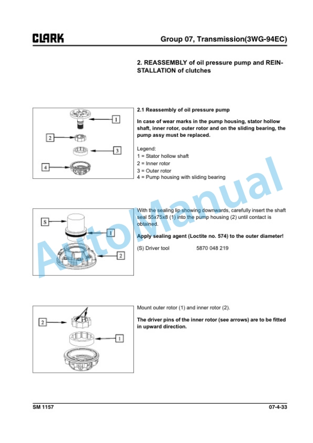 Clark C 60 D, C 70 D, C 75 D, C 80 D Service Manual SM-1157 4 Clark C 60 D, C 70 D, C 75 D, C 80 D Service Manual SM-1157 - Image 4