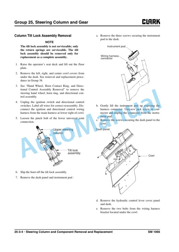 Clark C15s D-L, C 18s D-L, C 20s D-L, C15s C-L, C 18s C-L, C 20s C-L Service Manual SM-1066 5 Clark C15s D-L, C 18s D-L, C 20s D-L, C15s C-L, C 18s C-L, C 20s C-L Service Manual SM-1066 - Image 5