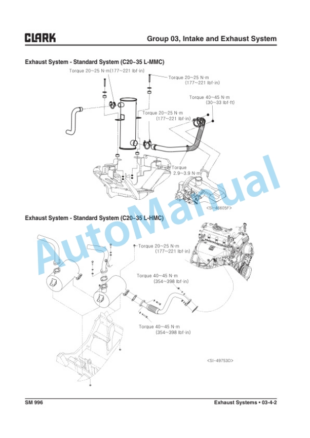 Clark C20, 25, 30, 35 D, L, G, C20, 25, 30, 32C L Service Manual SM-996 4 Clark C20, 25, 30, 35 D, L, G, C20, 25, 30, 32C L Service Manual SM-996 - Image 4