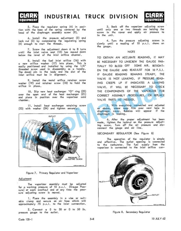 Clark C20B-1-296, C20P-1-366, C25B-1-296 Maintenance Manual B79 3 Clark C20B-1-296, C20P-1-366, C25B-1-296 Maintenance Manual B79-3