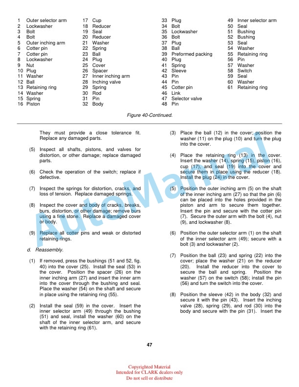 Clark C20B-1632032-100, C20B-1632033-127 Truck, Lift, Fork, Gasoline Technical Manual TM10-3930-237-35 2 Clark C20B-1632032-100, C20B-1632033-127 Truck, Lift, Fork, Gasoline Technical Manual TM10-3930-237-35-2