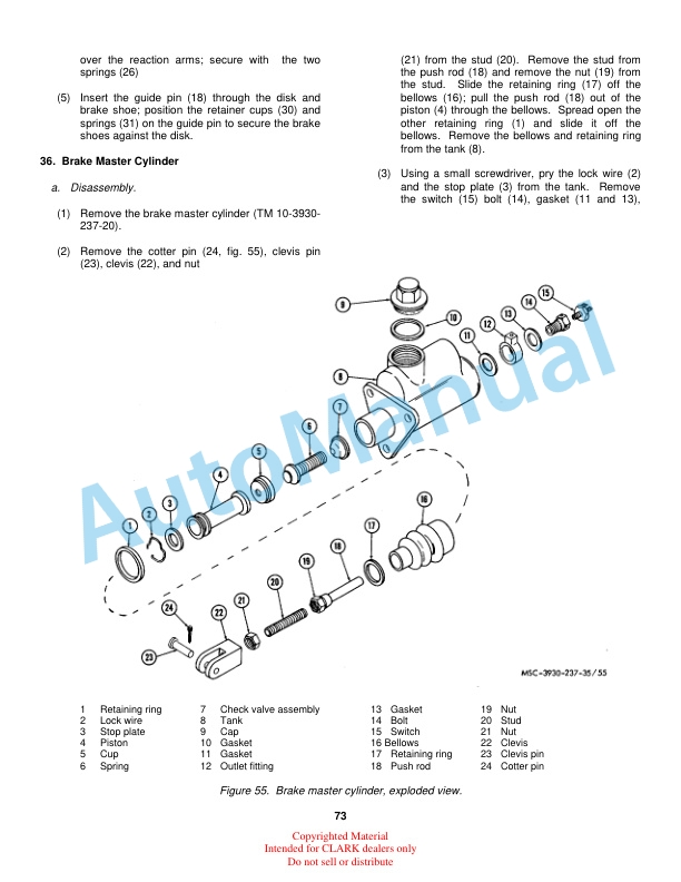Clark C20B-1632032-100, C20B-1632033-127 Truck, Lift, Fork, Gasoline Technical Manual TM10-3930-237-35 4 Clark C20B-1632032-100, C20B-1632033-127 Truck, Lift, Fork, Gasoline Technical Manual TM10-3930-237-35-4