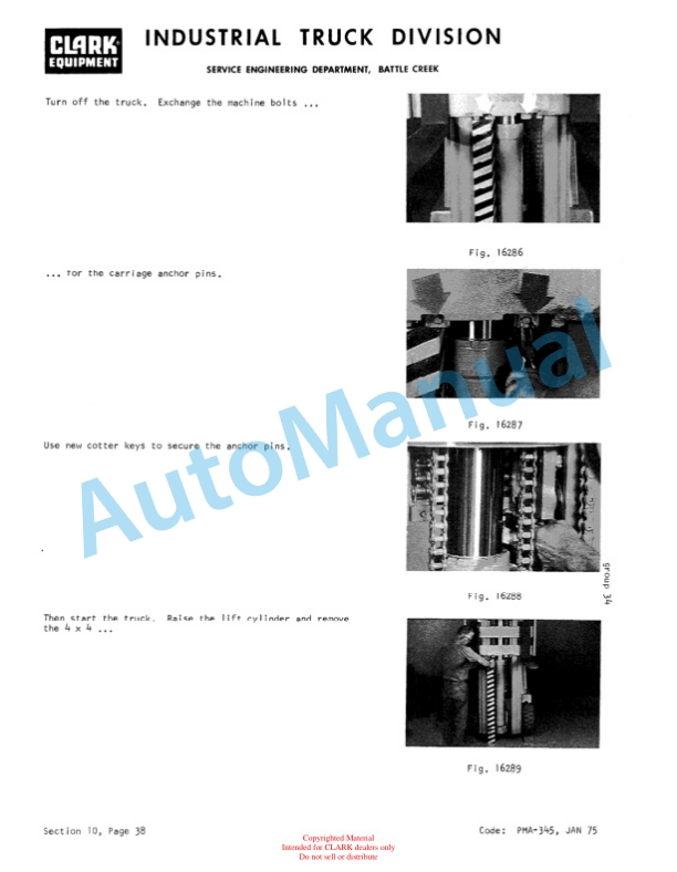 Clark C300 40-50 Gas Planned Maintenance and Adjustment Procedures Manual PMA-345 4 Clark C300 40-50 Gas Planned Maintenance and Adjustment Procedures Manual PMA-345-4