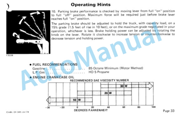 Clark C300 40-50 Operator Instruction Manual OI-345 5 Clark C300 40-50 Operator Instruction Manual OI-345-5