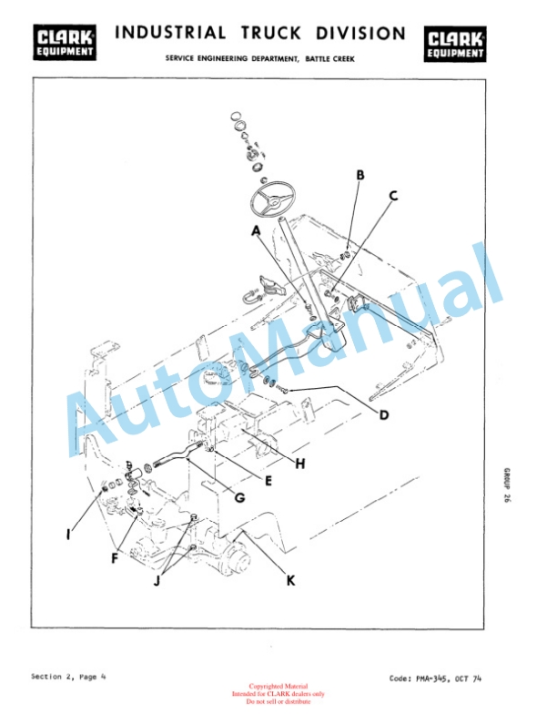 Clark C300 40, C300 50 Planned Maintenance and Adjustment Procedures Manual PMA-346 2 Clark C300 40, C300 50 Planned Maintenance and Adjustment Procedures Manual PMA-346-2