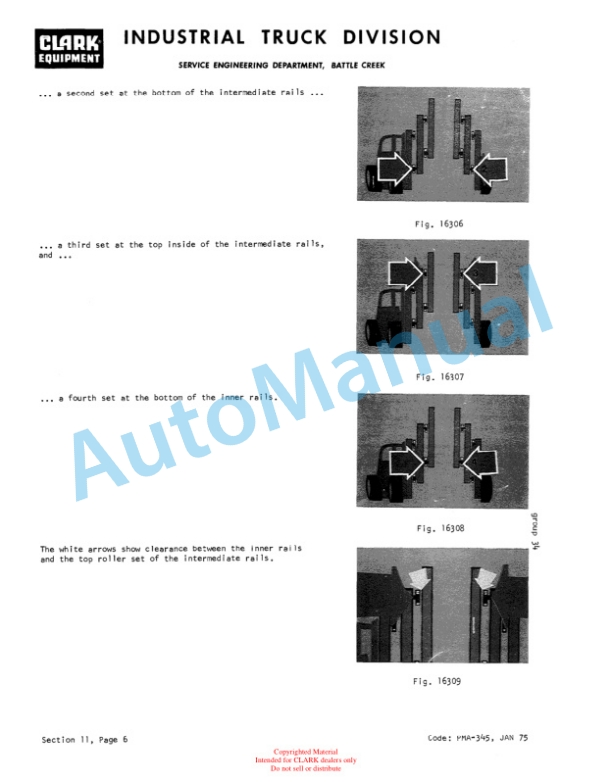 Clark C300 40, C300 50 Planned Maintenance and Adjustment Procedures Manual PMA-346 5 Clark C300 40, C300 50 Planned Maintenance and Adjustment Procedures Manual PMA-346-5