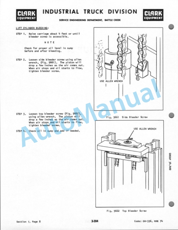 Clark C300 40 Operator Maintenance Parts Manual 2 Clark C300 40 Operator Maintenance Parts Manual-2