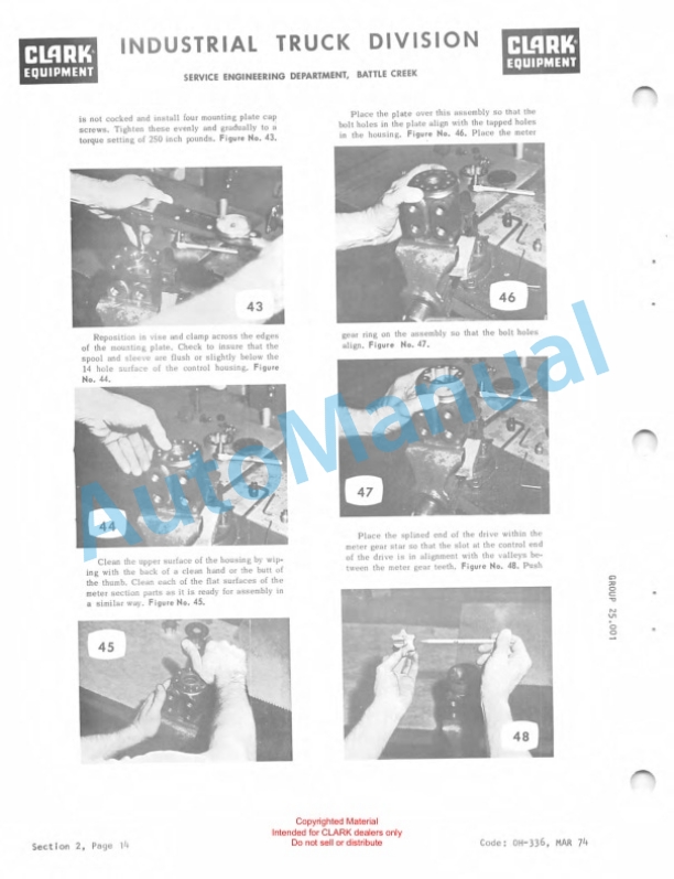Clark C300Y40 Gas and LPG Powered Overhaul Instructions OH-389 4 Clark C300Y40 Gas and LPG Powered Overhaul Instructions OH-389-4
