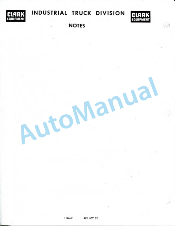 Clark C500 100-200 D, C500 Y100-150 D Operator Manual O-299 2 Clark C500 100-200 D, C500 Y100-150 D Operator Manual O-299-2