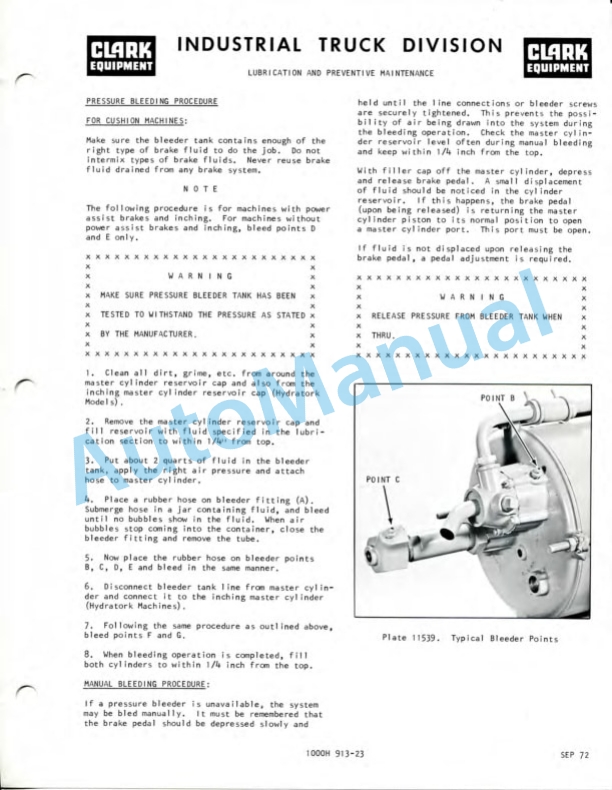 Clark C500 100-200 D, C500 Y100-150 D Operator Manual O-299 3 Clark C500 100-200 D, C500 Y100-150 D Operator Manual O-299-3