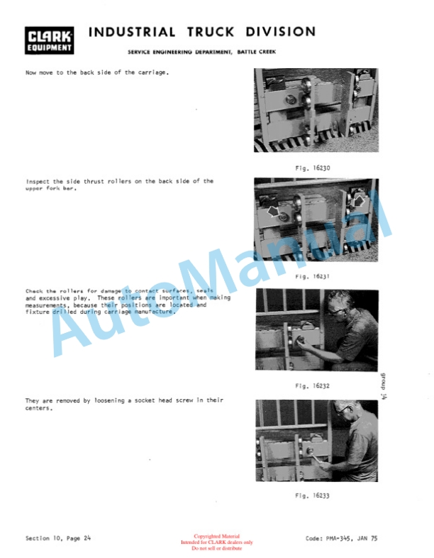 Clark C500 160, C500 300 Planned Maintenance and Adjustment Procedures Manual PMA-354 3 Clark C500 160, C500 300 Planned Maintenance and Adjustment Procedures Manual PMA-354-3