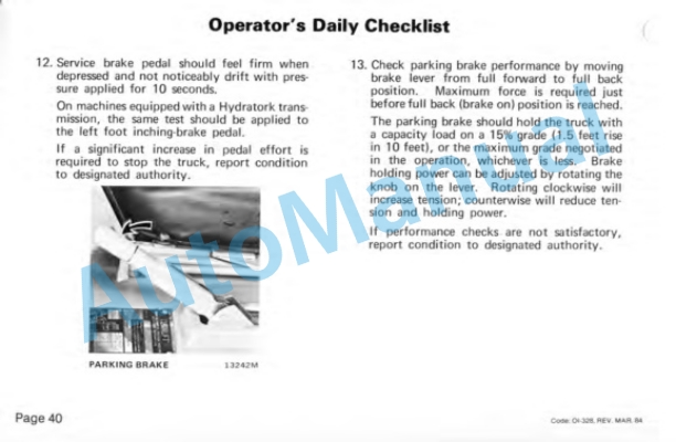 Clark C500 20-100 Operator Instruction Manual OI-328 4 Clark C500 20-100 Operator Instruction Manual OI-328-4