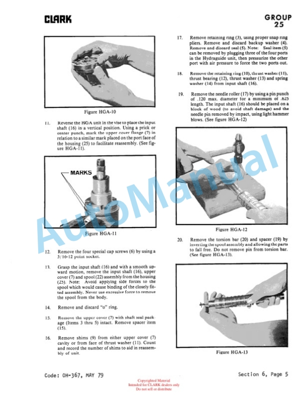 Clark C500 235 Overhaul Manual OH-367 3 Clark C500 235 Overhaul Manual OH-367-3