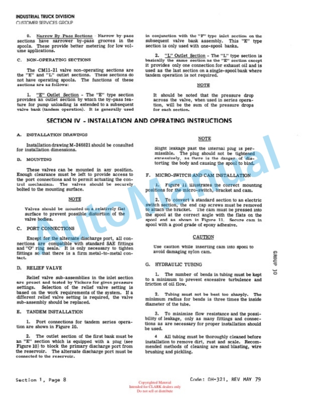 Clark C500 235 Overhaul Manual OH-367 5 Clark C500 235 Overhaul Manual OH-367-5