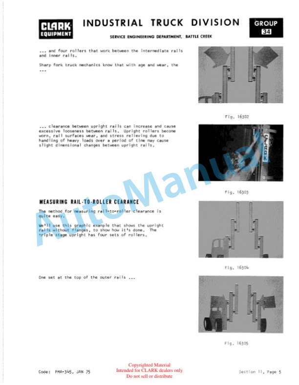 Clark C500 355 Planned Maintenance and Adjustment Procedures Manual PMA-273 5 Clark C500 355 Planned Maintenance and Adjustment Procedures Manual PMA-273 - Image 5