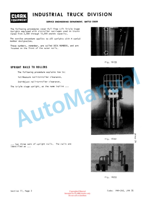 Clark C500 355 Waukesha Diesel Planned Maintenance and Adjustment Procedures Manual PMA-275 4 Clark C500 355 Waukesha Diesel Planned Maintenance and Adjustment Procedures Manual PMA-275-4