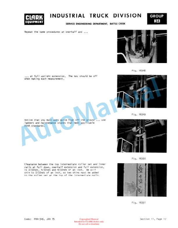 Clark C500 355 Waukesha Diesel Planned Maintenance and Adjustment Procedures Manual PMA-275 5 Clark C500 355 Waukesha Diesel Planned Maintenance and Adjustment Procedures Manual PMA-275-5