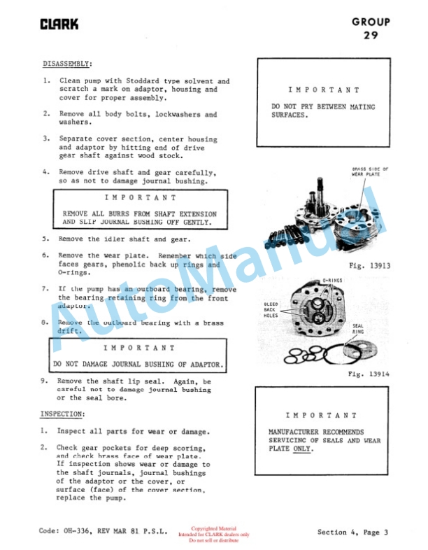 Clark C500 915 Perkins Gas Overhaul Manual OH-544 5 Clark C500 915 Perkins Gas Overhaul Manual OH-544-5