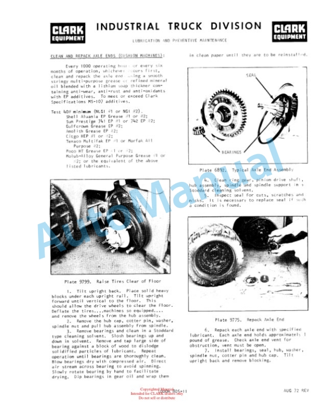 Clark C500-H685, C500-HY685 Operator Manual O-253-2 3 Clark C500-H685, C500-HY685 Operator Manual O-253-2-3