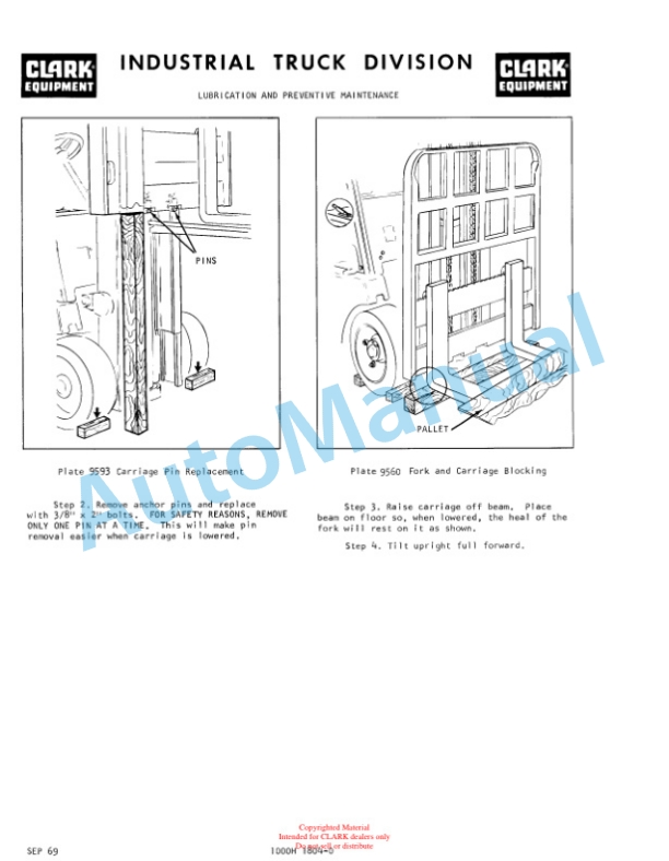 Clark C500-H915, C500-HY1015 Series Operator Manual O-297 4 Clark C500-H915, C500-HY1015 Series Operator Manual O-297-4