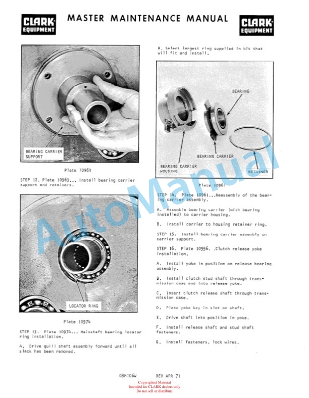 Clark C500 Series Overhaul Manual OH-370 2 Clark C500 Series Overhaul Manual OH-370-2