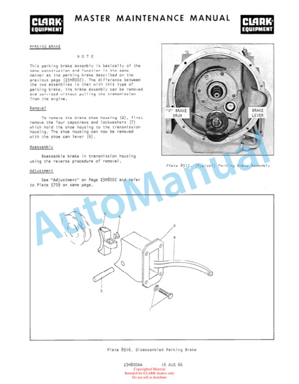 Clark C500 Series Overhaul Manual OH-370 5 Clark C500 Series Overhaul Manual OH-370-5