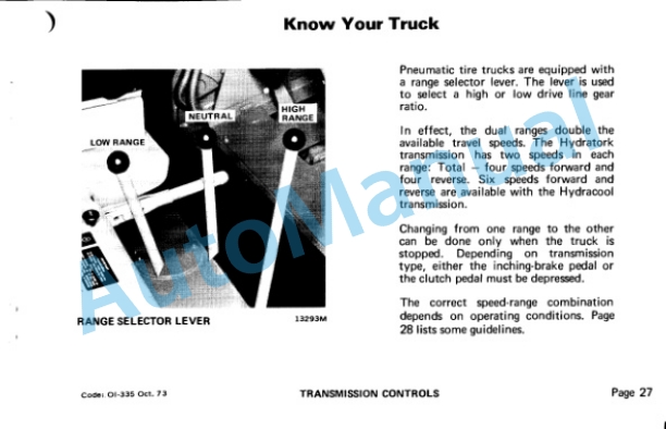 Clark C500-Y 100-150 Operator Instruction Manual OI-335 2 Clark C500-Y 100-150 Operator Instruction Manual OI-335-2