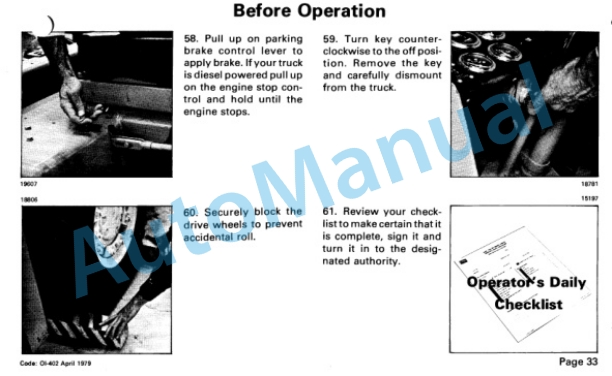 Clark C500 Y 110-150 Operator Instruction Manual OI-402 4 Clark C500 Y 110-150 Operator Instruction Manual OI-402-4