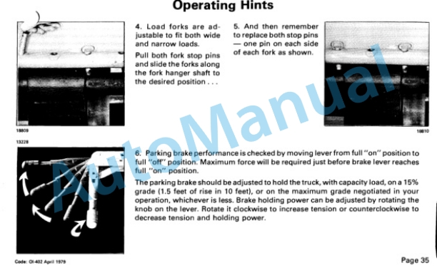 Clark C500 Y 110-150 Operator Instruction Manual OI-402 5 Clark C500 Y 110-150 Operator Instruction Manual OI-402-5