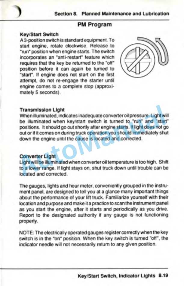 Clark C500 Y 180-200-225S-225L-250S-250L-300S-300L-350 Operator Manual OM-575 5 Clark C500 Y 180-200-225S-225L-250S-250L-300S-300L-350 Operator Manual OM-575-5