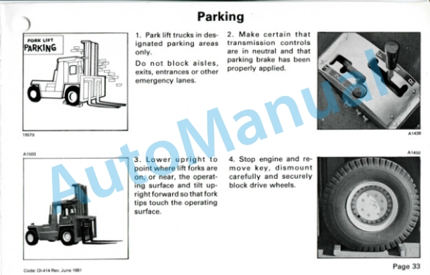 Clark C500 Y 400-600 Operator Instruction Manual OI-414 5 Clark C500 Y 400-600 Operator Instruction Manual OI-414-5