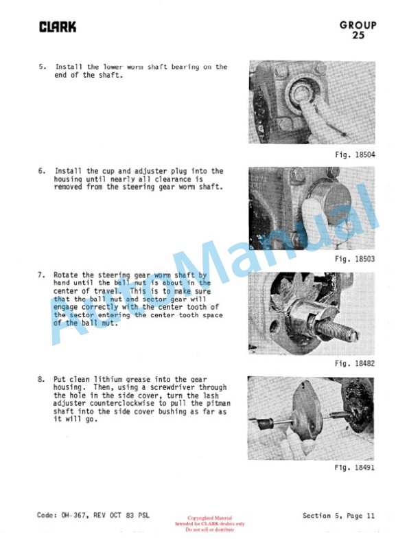 Clark C500 Y 60, 70, 80, S80, 90, S100 Safe Maintenance OH-362 4 Clark C500 Y 60, 70, 80, S80, 90, S100 Safe Maintenance OH-362-4