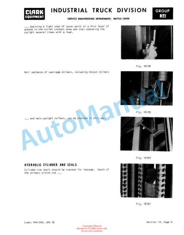 Clark C500 Y 60-S100 D Planned Maintenance and Adjustment Procedures Manual PMA-539 3 Clark C500 Y 60-S100 D Planned Maintenance and Adjustment Procedures Manual PMA-539-3