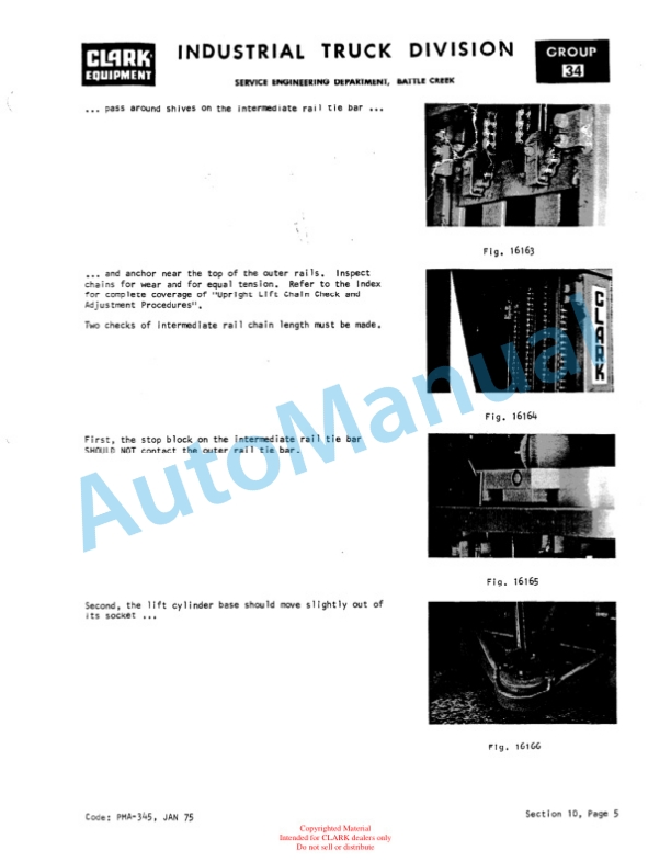 Clark C500 Y 685 Gas and LPG Planned Maintenance and Adjustment Procedures Manual PMA-276 3 Clark C500 Y 685 Gas and LPG Planned Maintenance and Adjustment Procedures Manual PMA-276-3