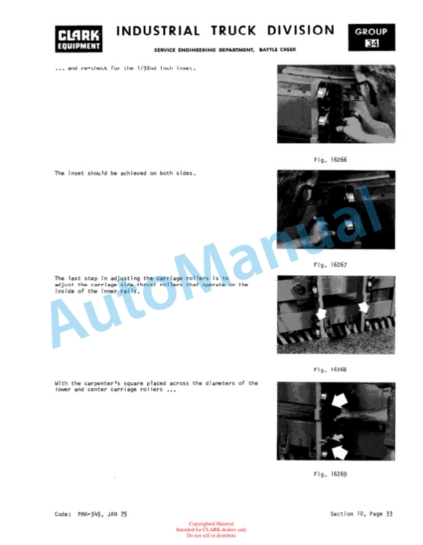 Clark C500 Y 685 Gas and LPG Planned Maintenance and Adjustment Procedures Manual PMA-276 4 Clark C500 Y 685 Gas and LPG Planned Maintenance and Adjustment Procedures Manual PMA-276-4