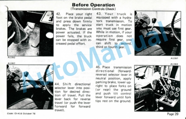 Clark C500 Y 800 Operator Instruction Manual OI-416 4 Clark C500 Y 800 Operator Instruction Manual OI-416-4