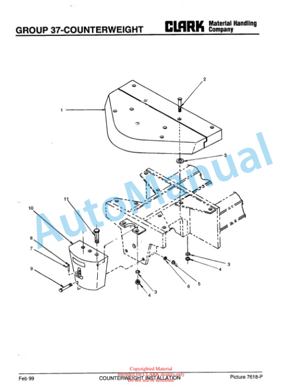 Clark C500 Y 950 CH Container Handler Lift Truck Parts Book PM-X178 2 Clark C500 Y 950 CH Container Handler Lift Truck Parts Book PM-X178-2