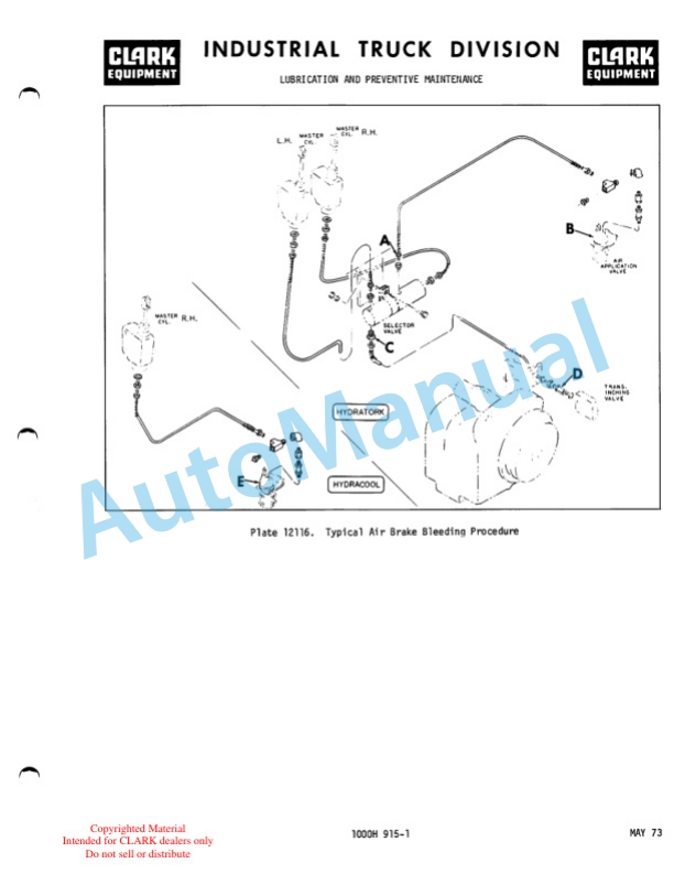 Clark C500 Y Gas Operator Manual O-281 3 Clark C500 Y Gas Operator Manual O-281-3