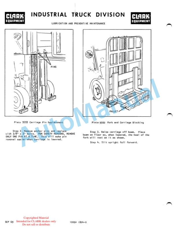 Clark C500 Y Gas Operator Manual O-281 4 Clark C500 Y Gas Operator Manual O-281-4