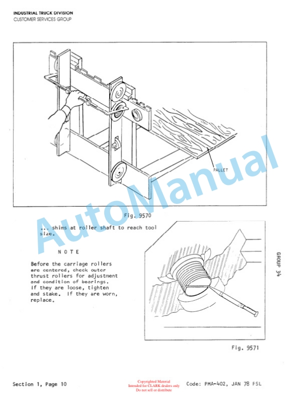 Clark C500 Y110, C500 Y135, C500 Y155 Planned Maintenance and Adjustment Procedures Manual PMA-403 2 Clark C500 Y110, C500 Y135, C500 Y155 Planned Maintenance and Adjustment Procedures Manual PMA-403-2