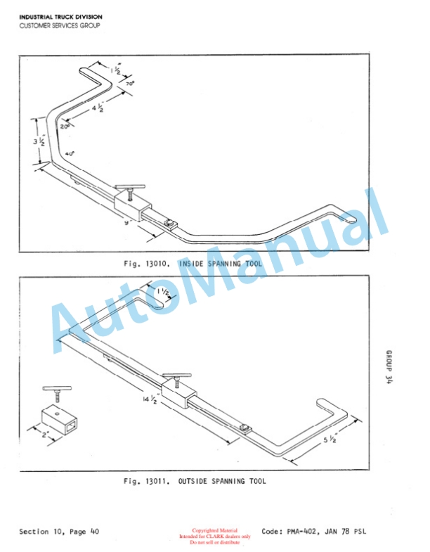 Clark C500 Y110, C500 Y135, C500 Y155 Planned Maintenance and Adjustment Procedures Manual PMA-403 4 Clark C500 Y110, C500 Y135, C500 Y155 Planned Maintenance and Adjustment Procedures Manual PMA-403-4