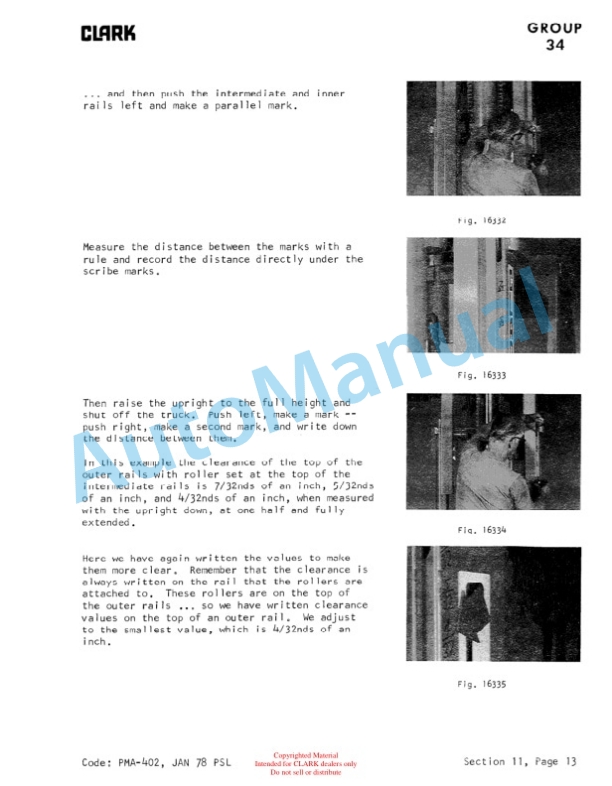 Clark C500 Y110, C500 Y135, C500 Y155 Planned Maintenance and Adjustment Procedures Manual PMA-403 5 Clark C500 Y110, C500 Y135, C500 Y155 Planned Maintenance and Adjustment Procedures Manual PMA-403-5