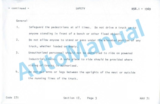 Clark C500-Y235, C500-FY235, C500-Y335, C500-HY335, C500-Y685, C500-HY685 Operator Instructions OI-271 5 Clark C500-Y235, C500-FY235, C500-Y335, C500-HY335, C500-Y685, C500-HY685 Operator Instructions OI-271-5