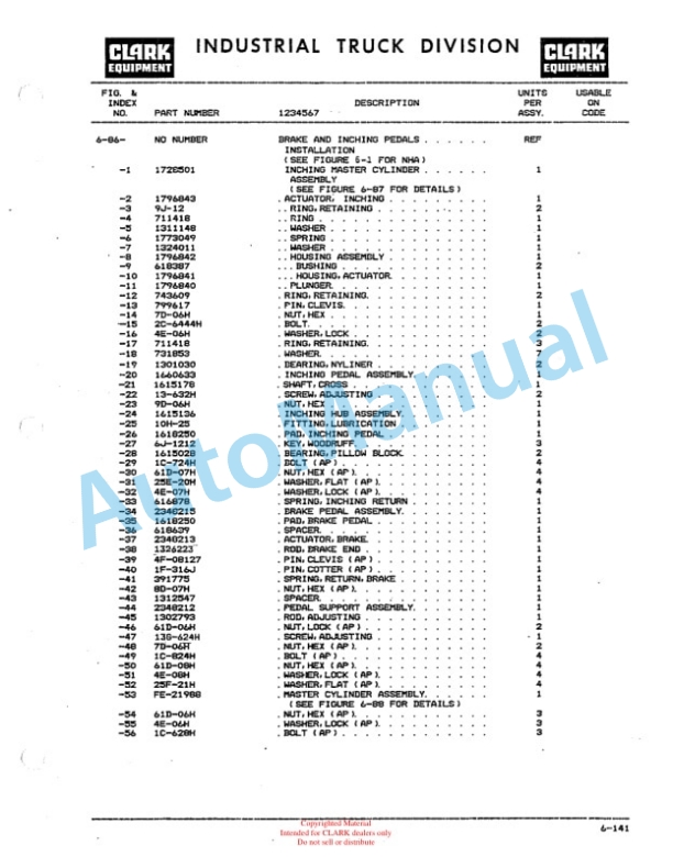 Clark C5Y155 Technical Manual 5 Clark C5Y155 Technical Manual-5