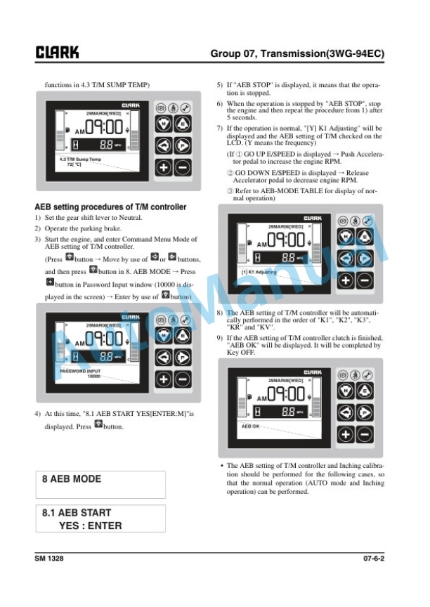 Alternative view of Clark C60 D, C70 D, C80 D, C80D900 Service Manual SM-1328