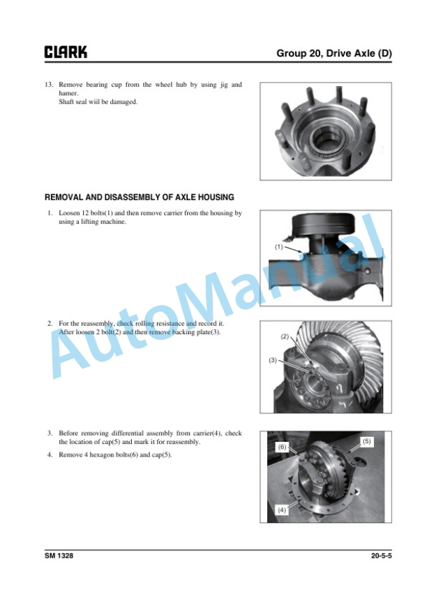 Clark C60 D, C70 D, C80 D, C80D900 Service Manual SM-1328 3 Clark C60 D, C70 D, C80 D, C80D900 Service Manual SM-1328 - Image 3