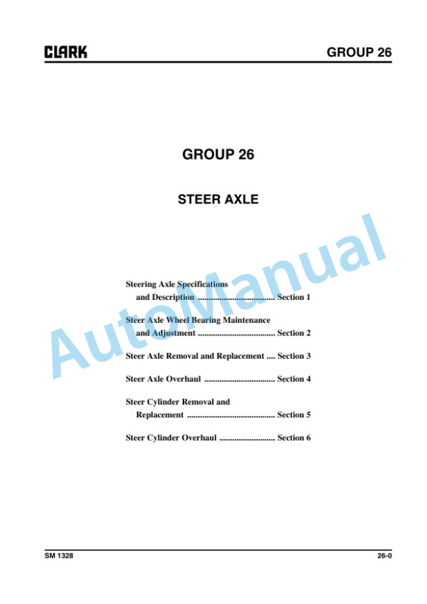 Clark C60 D, C70 D, C80 D, C80D900 Service Manual SM-1328 4 Clark C60 D, C70 D, C80 D, C80D900 Service Manual SM-1328 - Image 4