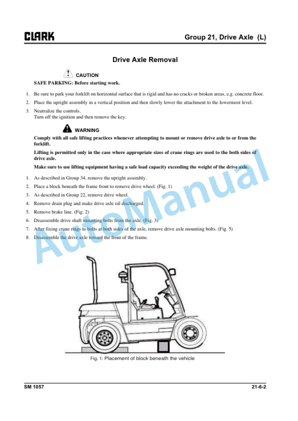 Clark C60 L, C70 L, C75 L Service Manual SM-1057 4 Clark C60 L, C70 L, C75 L Service Manual SM-1057 - Image 4