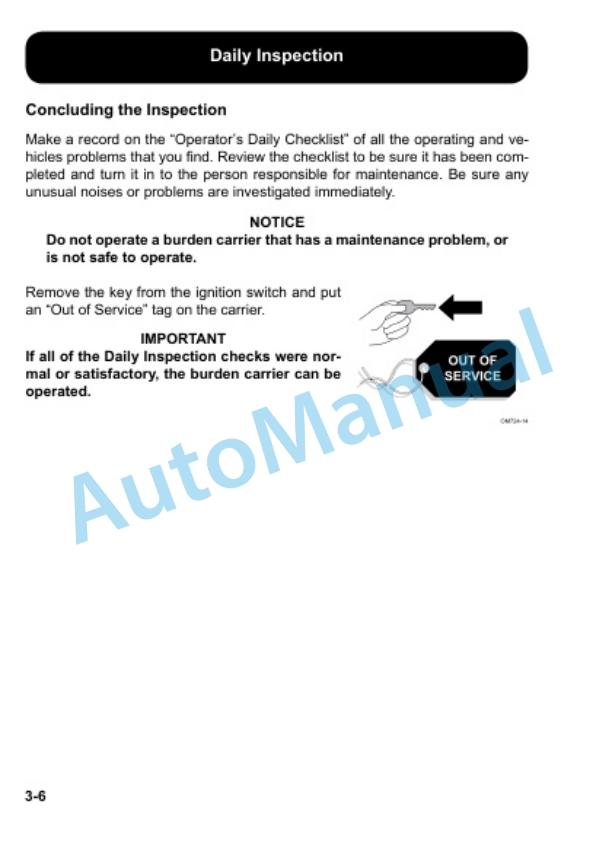 Clark CBX, TRX, FBX Electric Burden Carrier Operator Manual OM-724 2 Clark CBX, TRX, FBX Electric Burden Carrier Operator Manual OM-724-2